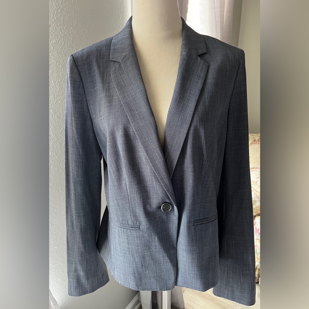 Ann Taylor Factory Signature Blue Pattered Blazer